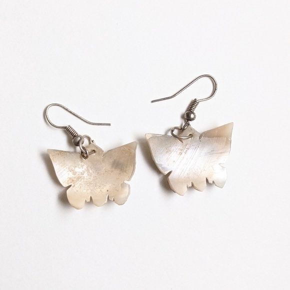 Vintage Black and White Butterfly Earrings - Picture 4 of 9